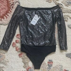 Zara Shimmering Black Kids Bodysuit